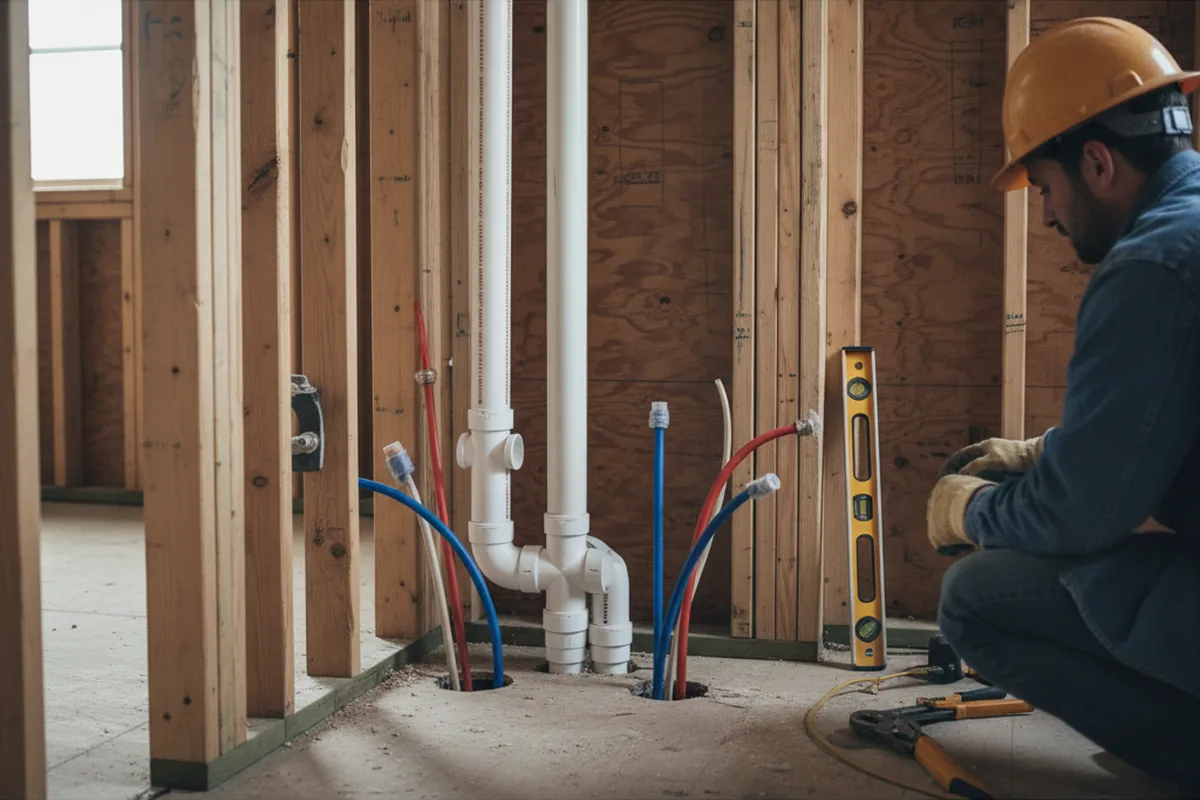 Drain and supply rough-in during Drain Cleaning in Mallie